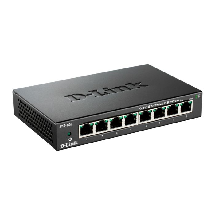 Switch  8xFE, Unmanaged, Metal case D-Link DES-108