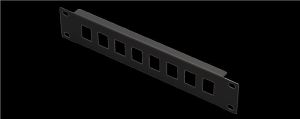 Рама MIRSAN 10", 1U, для складальної патч-панелі 8 портів, порожня, сумісна з Keystone RJ45, чорна
