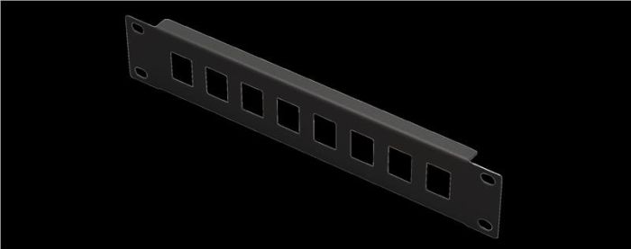 Рама MIRSAN 10", 1U, для складальної патч-панелі 8 портів, порожня, сумісна з Keystone RJ45, чорна