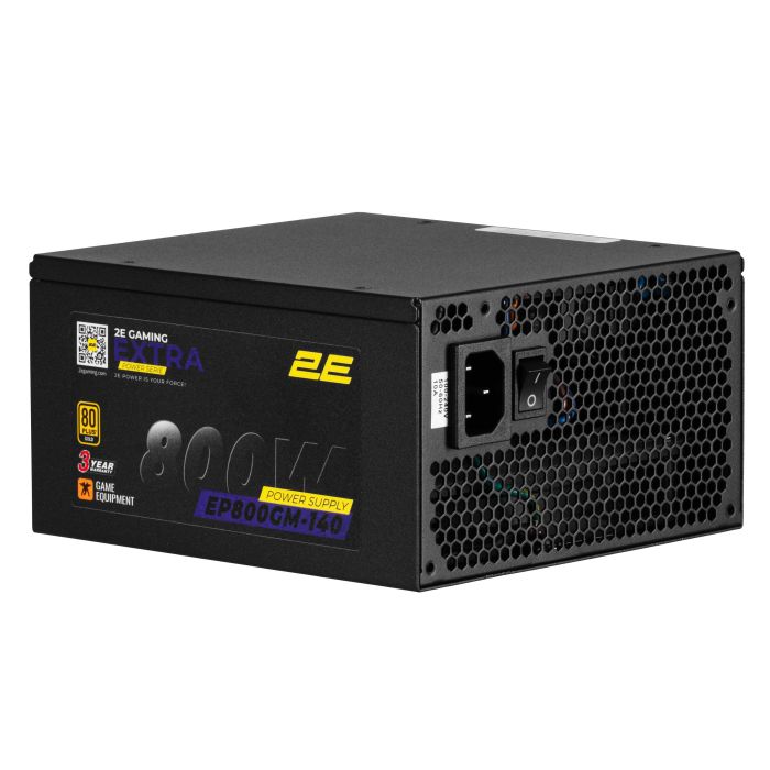 2E GAMING PSU Extra Power  (800W), >90%, 80+ Gold, 140mm, 1xMB 24pin(20+4), 2xCPU 8pin(4+4), 3xMolex, 6xSATA, 4xPCIe 8pin(6+2), Modular