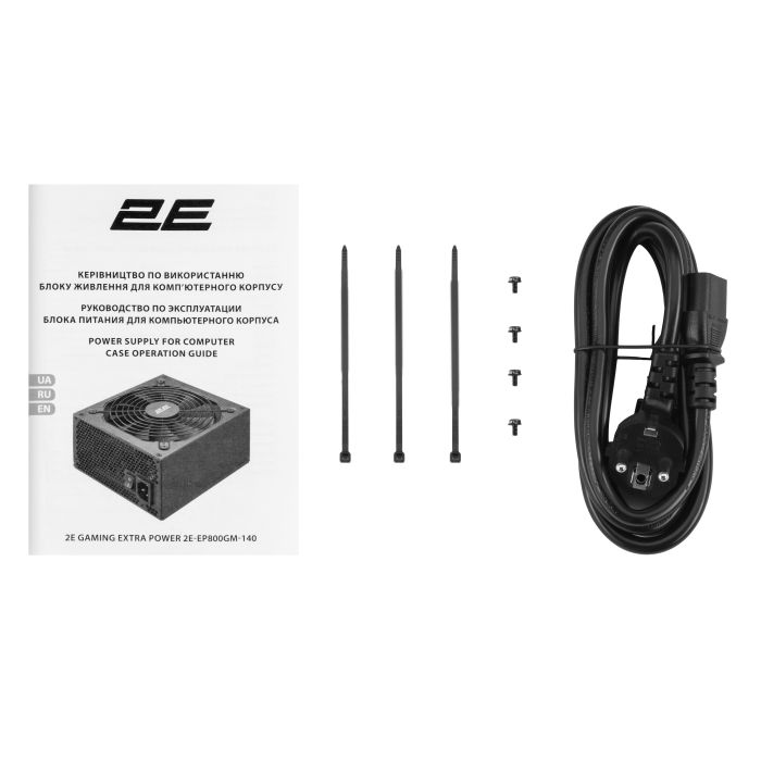 2E GAMING PSU Extra Power  (800W), >90%, 80+ Gold, 140mm, 1xMB 24pin(20+4), 2xCPU 8pin(4+4), 3xMolex, 6xSATA, 4xPCIe 8pin(6+2), Modular