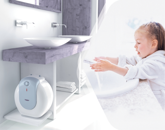 Electric water heater TESY compact 15U GCU 1520 L52 RC, 15L, 2kW, mounting under the sink, mechanical control, B, white