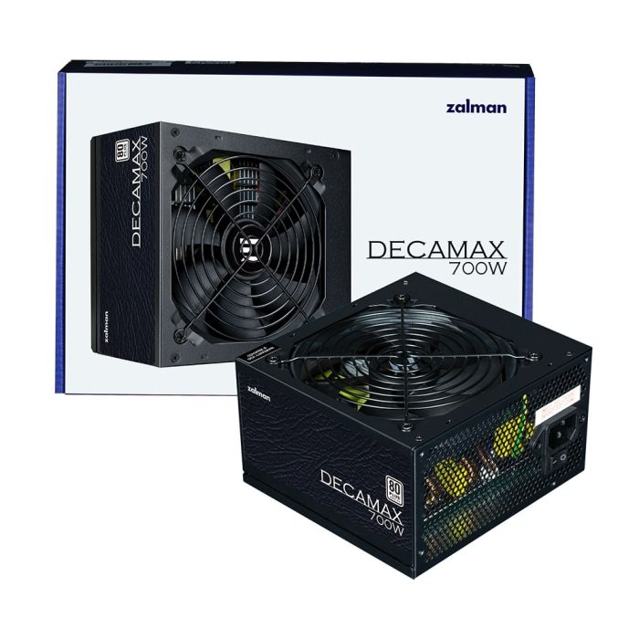 Блок питания Zalman Decamax  (700W) 85%, 80 Plus, 120мм, 1xMB 24pin(20+4), 1xCPU 8(4+4)+4pin, 3xMolex, 6xSATA, 4xPCIe 8pin(6+2)