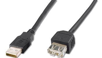 DIGITUS Cable USB-A (M/F) charge/data, 1.8m, black