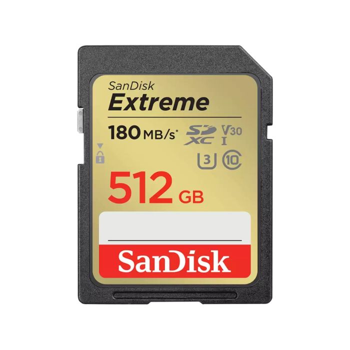 Карта памяти SanDisk SD  512GB C10 UHS-I U3 R180/W130MB/s Extreme V30