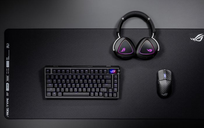 Клавиатура механическая ASUS ROG Azoth Extreme 81key, NX Snow, USB-A/WL/BT, EN, RGB, чёрный