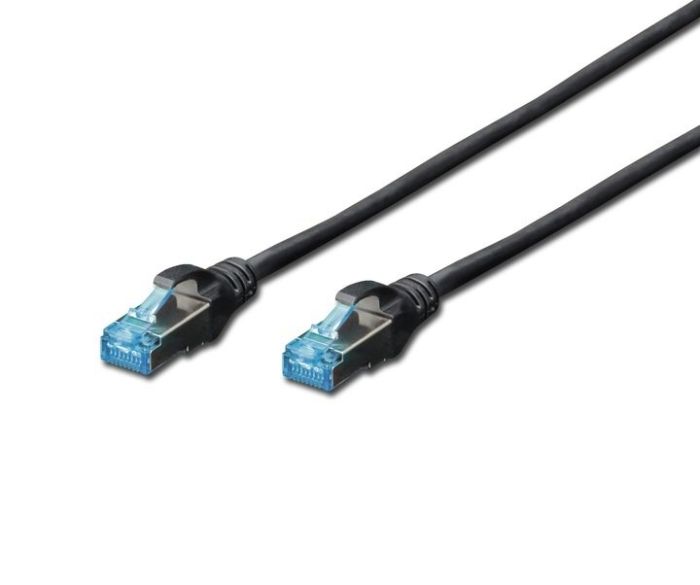 Патч-корд DIGITUS CAT 5e SF-UTP, 1м, AWG 26/7, Cu, PVC, чорний