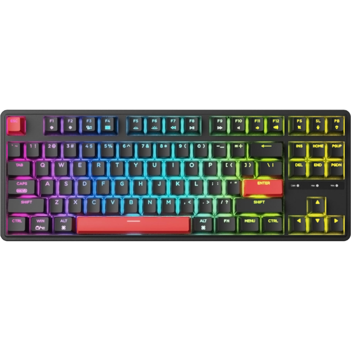 Клавіатура механічна Keychron C3 Pro 87Key, K pro Red, USB-A, QMK, Hot-swap, EN/UKR, RGB, чорний