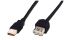 Кабель DIGITUS USB-A (M/F) зарядки/синхронизации, 3м, черный