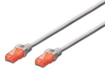 DIGITUS patch cable CAT 6 UTP, 1m, AWG 26/7, CCA, PVC, gray