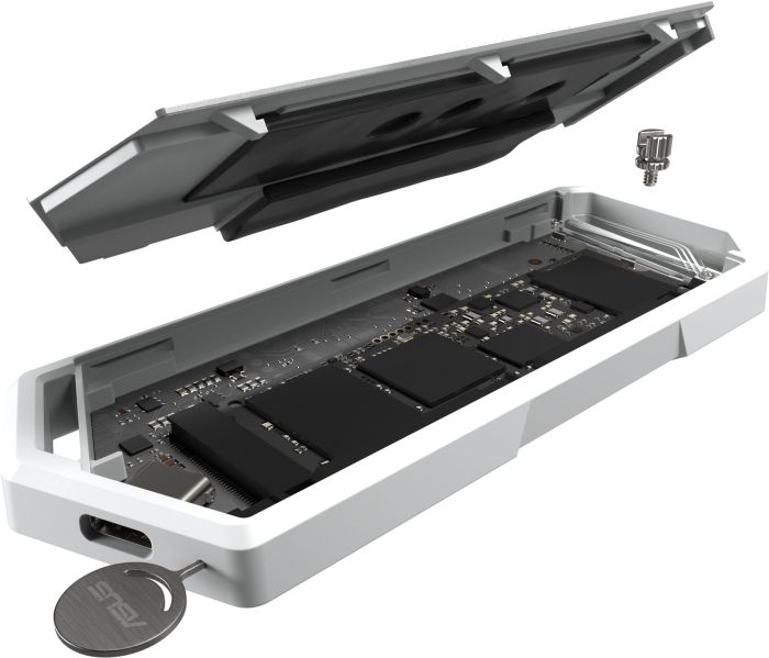 Портативний корпус ASUS для SSD ROG STRIX ARION ESD-S1C/WHT/G/AS PCIe NVMe M.2 2230/2242/2260/2280 USB Type-C 3.2 Gen 2x1 білий