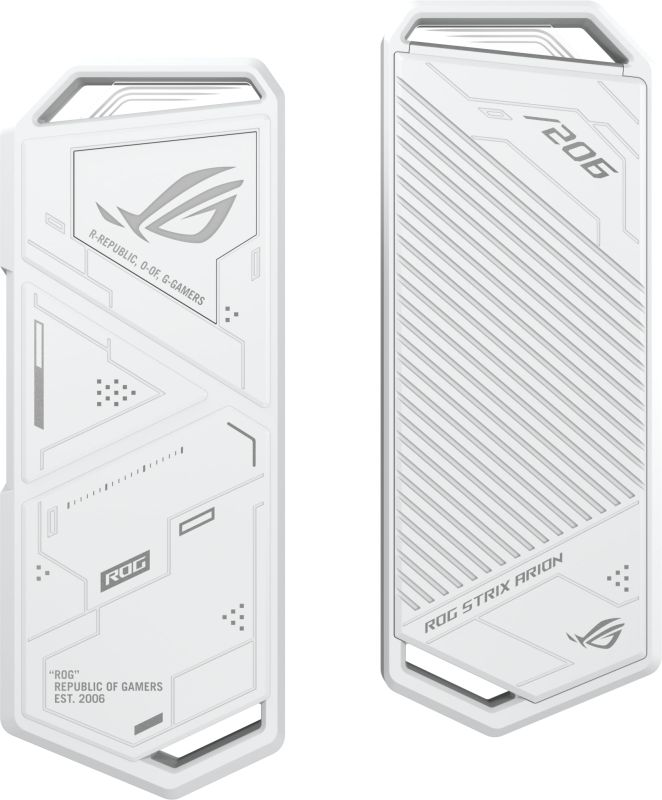 Портативний корпус ASUS для SSD ROG STRIX ARION ESD-S1C/WHT/G/AS PCIe NVMe M.2 2230/2242/2260/2280 USB Type-C 3.2 Gen 2x1 білий