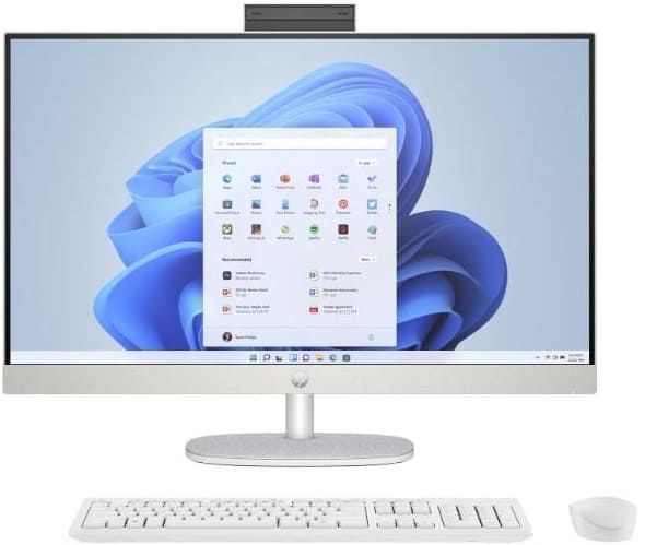 HP AiO All-in-One 27" FHD IPS AG, Intel i3-N300, 8GB, F512GB, UMA, WiFi, km+m, DOS, white