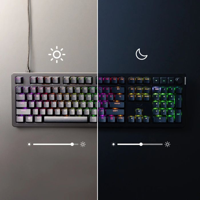 HyperX mechanical keyboard Alloy Rise 106key, Red, USB-A, EN/UA, RGB, black