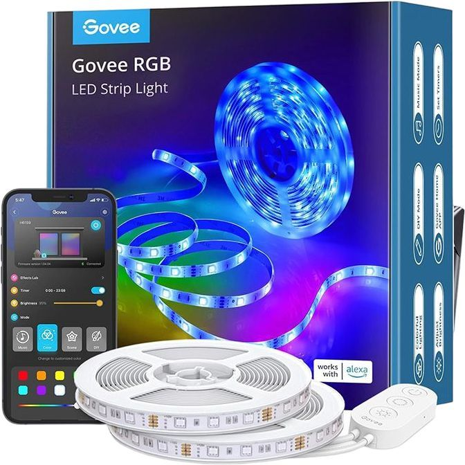 Лента светодиодная умная Govee H611 LED Strip Lights, 10м, RGB, WI-FI/Bluetooth, Белый