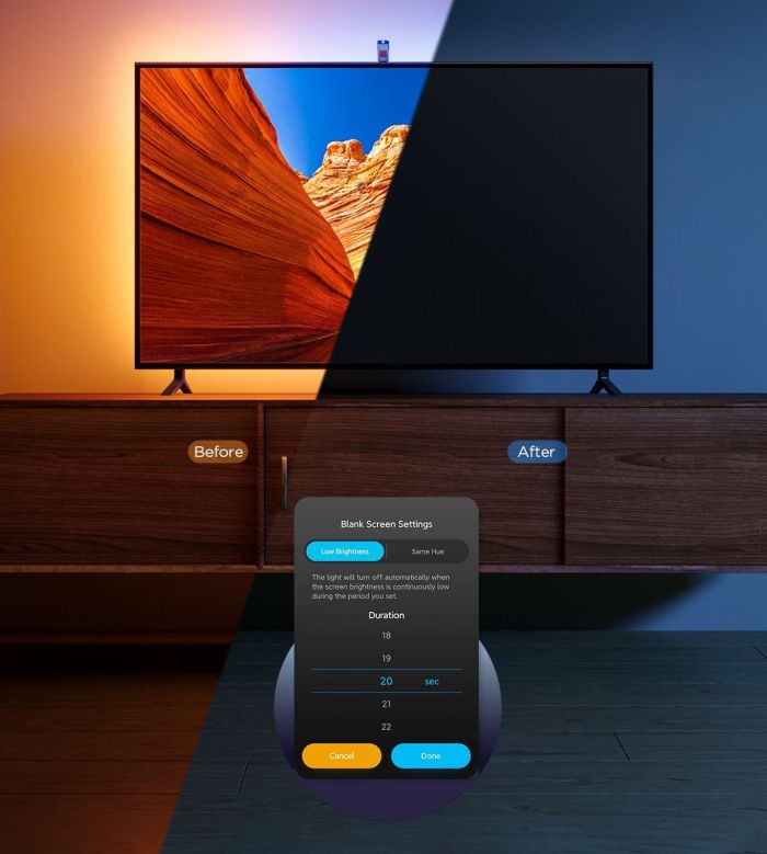 Govee TV Backlight 3 Lite (75~85 inch) Support Matter from 2024 Q2
Fish eye correction