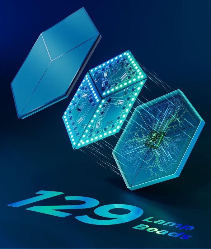 Набір настінних світильників Govee H606A Glide Hexagon Light, 7, RGBIC, WI-FI/Bluetooth, білий