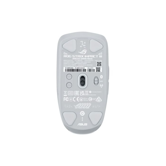 Мышь ASUS ROG Strix Impact III, RGB, WL/BT, белый