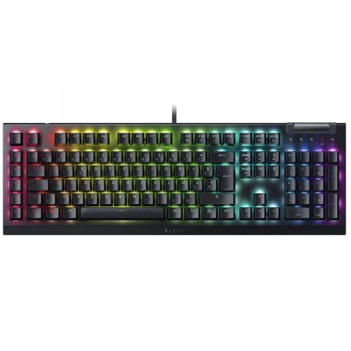 Razer Keyboard mechanical BlackWidow V4 X 110key, Green Switch, USB-A, EN/RU, RGB, black