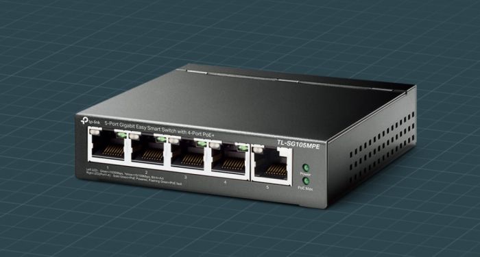 Комутатор TP-LINK  5xGE (4xPoE), 120Вт, WebSmart TP-Link TL-SG105MPE