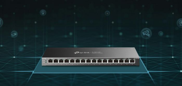 Комутатор TP-LINK  16xGE (16xPoE), 120Вт, Некерований TP-Link TL-SG116P