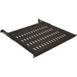 Полиця MIRSAN 19", 1U, регульована 500-600 мм, чорна