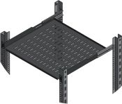 Полиця MIRSAN 19", 1U, регульована 450-540 мм, чорна
