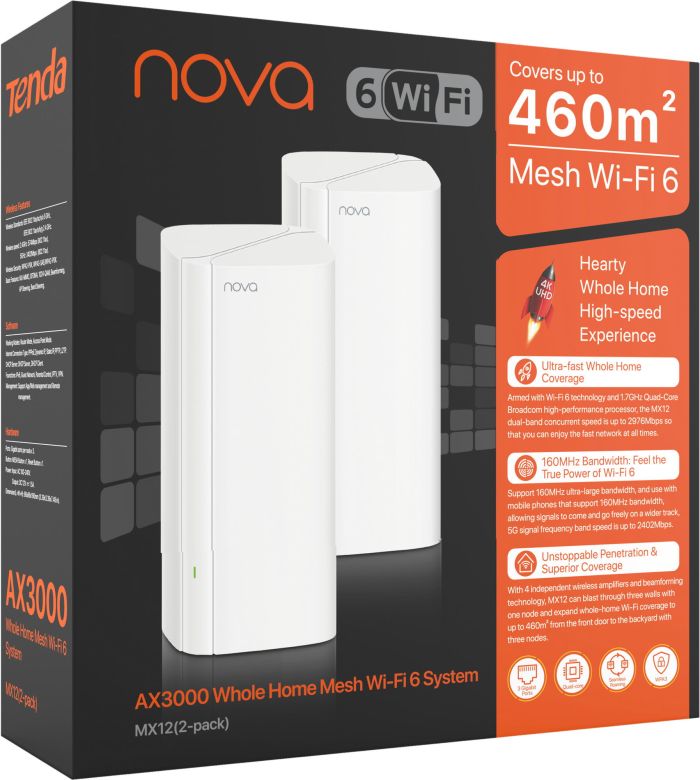 Система WiFi-Mesh TENDA MX12 NOVA AX3000, 2мод