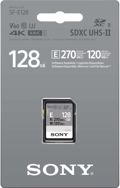 Sony 128GB SDXC C10 UHS-II U3 V60 R270/W100MB/s Entry