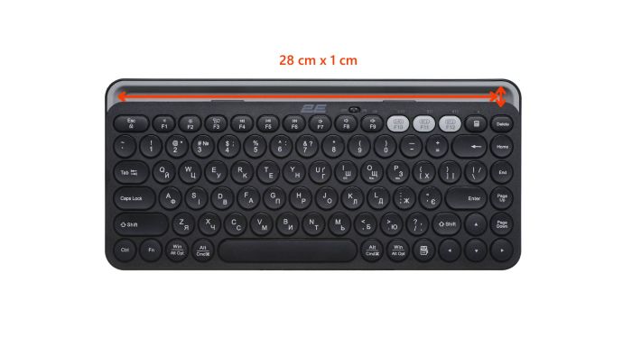 Клавиатура мембранная 2E KS250 84key, WL/BT, EN/UK, чёрно-серый
