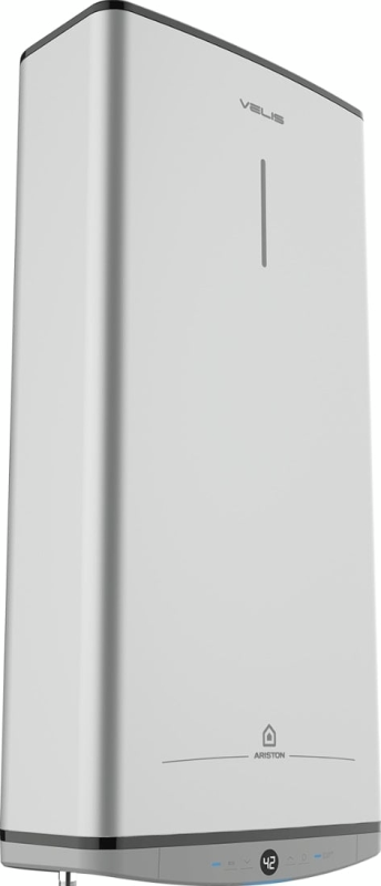 Water heater electr. Ariston flat slim VELIS TECH 50 EU, 50L, 2*1.5kW, uni installation, electric control, B, Italy, Gray