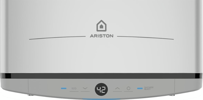 Water heater electr. Ariston flat slim VELIS TECH 50 EU, 50L, 2*1.5kW, uni installation, electric control, B, Italy, Gray