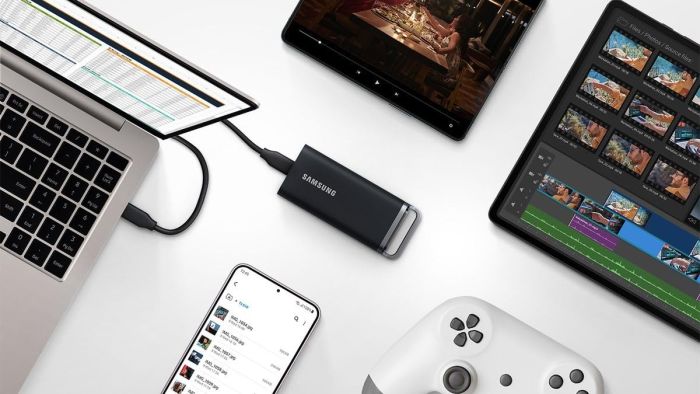 Портативный SSD Samsung 4TB USB 3.2 Gen 1 Type-C T5EVO Shield