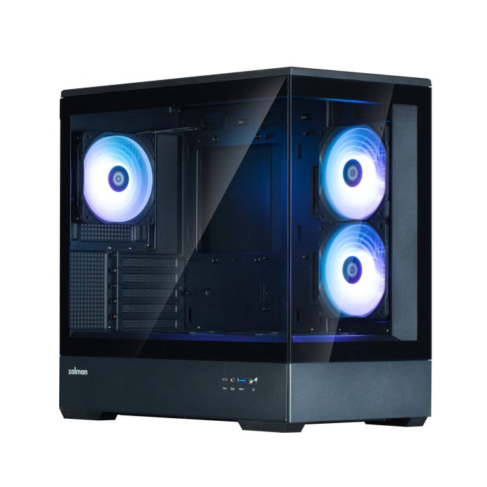 Корпус Zalman P30 Black V2, без БЖ, 1xUSB3.0, 1хUSB Type-C, 3x120мм ARGB, TG Front/Side Panel, mATX, чорний