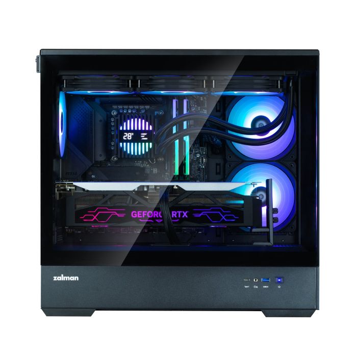 Корпус Zalman P30 Black V2, без БЖ, 1xUSB3.0, 1хUSB Type-C, 3x120мм ARGB, TG Front/Side Panel, mATX, чорний