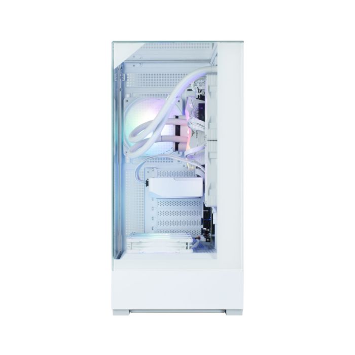 Zalman PC case P40 Prism without PSU, 2xUSB3.0, 1xUSBType-C, 1x120mm ARGB, VGA 420мм, LCS ready, TG 3x Panels, ATX, white