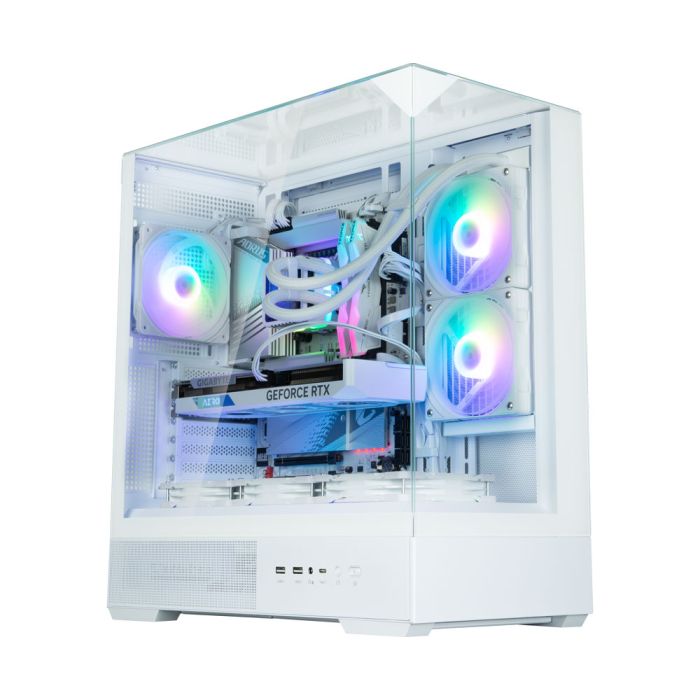 Zalman PC case P40 Prism without PSU, 2xUSB3.0, 1xUSBType-C, 1x120mm ARGB, VGA 420мм, LCS ready, TG 3x Panels, ATX, white