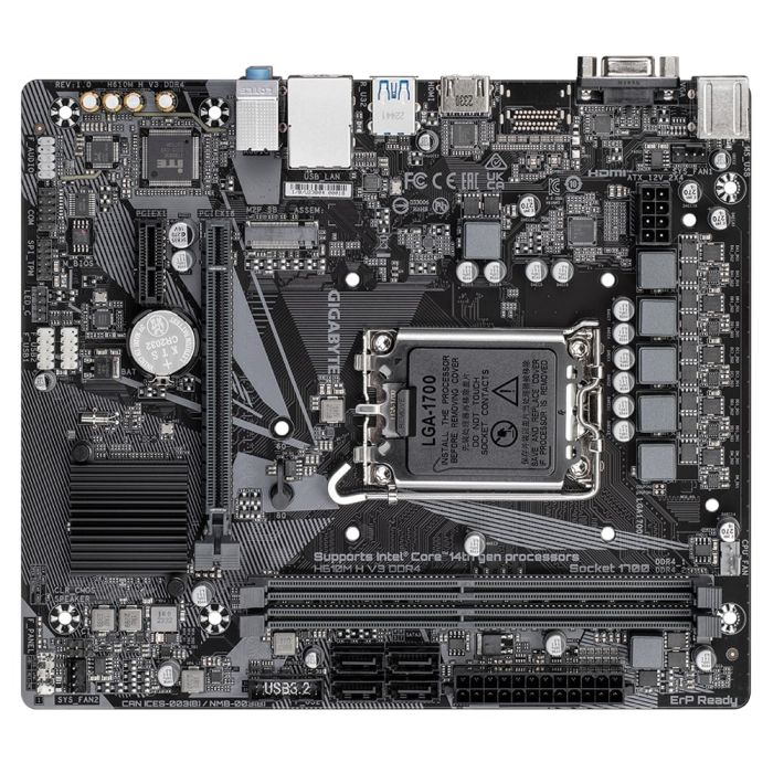 GIGABYTE Motherboard H610M H V3 DDR4 s1700 H610 2xDDR4 HDMI D-Sub mATX