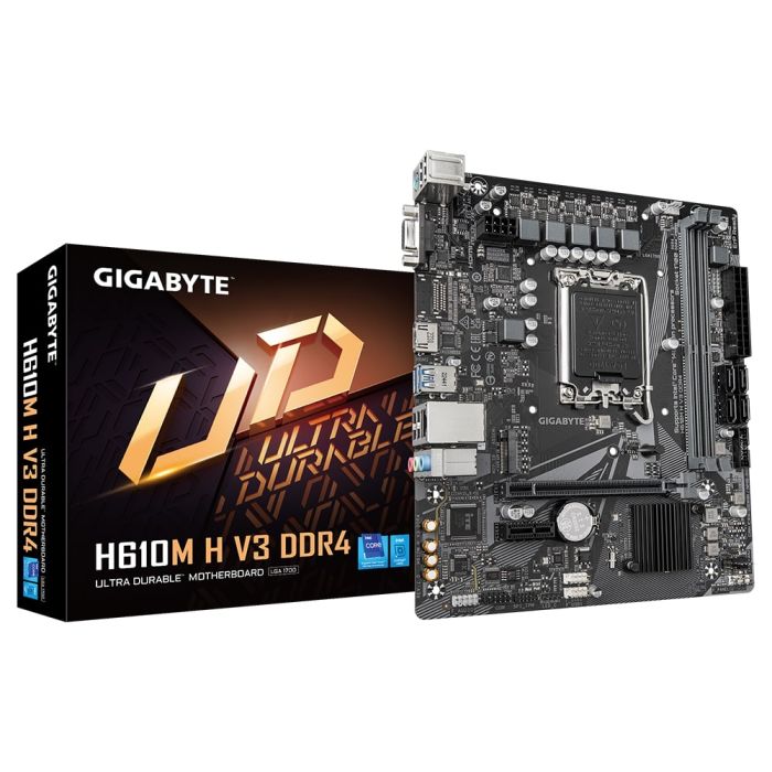 GIGABYTE Motherboard H610M H V3 DDR4 s1700 H610 2xDDR4 HDMI D-Sub mATX