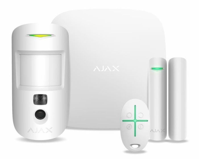 Ajax HDR StarterKit Cam Plus, hub 2 plus, motioncam HDR, doorprotect, spacecontrol, jeweller, wireless, white