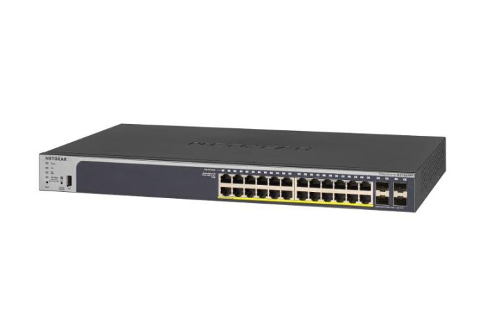 NETGEAR Switch GS728TP 24xGE PoE, 4xSFP, 190W, КManaged L2