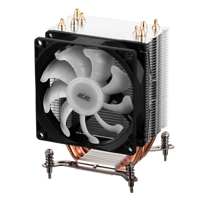 2E GAMING CPU cooler Air Cool AC90D4-RGB, LGA1851, 1700, 1200, 1366, 115x, AM5, AM4, AM3, AM3+, 4pin PWM, TDP 130W