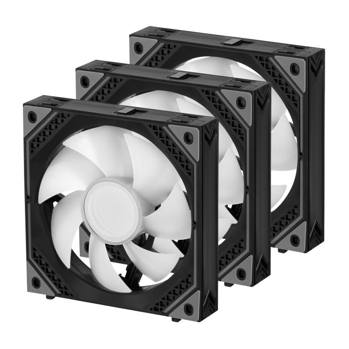 Корпусні вентилятори 2E GAMING Air Cool Magic Mirror ACF120MB-ARGB, 3x120мм, 2000rpm, 4pin PWM +5VARGB, 20.5dBa, чорний