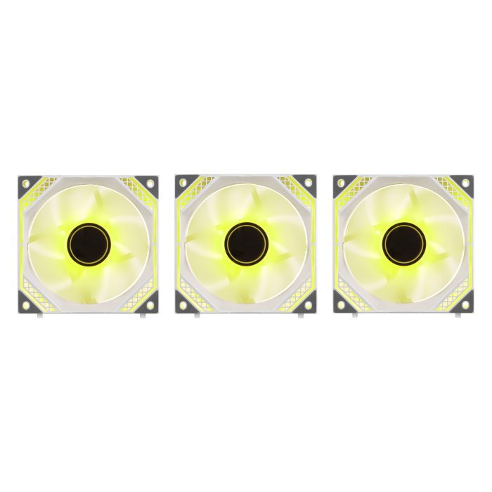 Корпусні вентилятори 2E GAMING Air Cool Magic Mirror ACF120MW-ARGB, 3x120мм, 2000rpm, 4pin PWM +5VARGB, 20.5dBa, білий