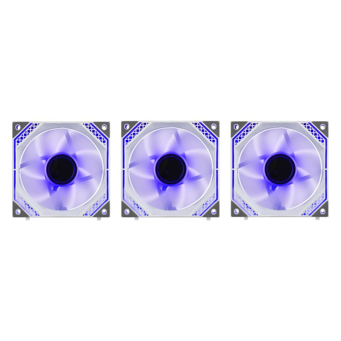 Корпусні вентилятори 2E GAMING Air Cool Magic Mirror ACF120MW-ARGB, 3x120мм, 2000rpm, 4pin PWM +5VARGB, 20.5dBa, білий