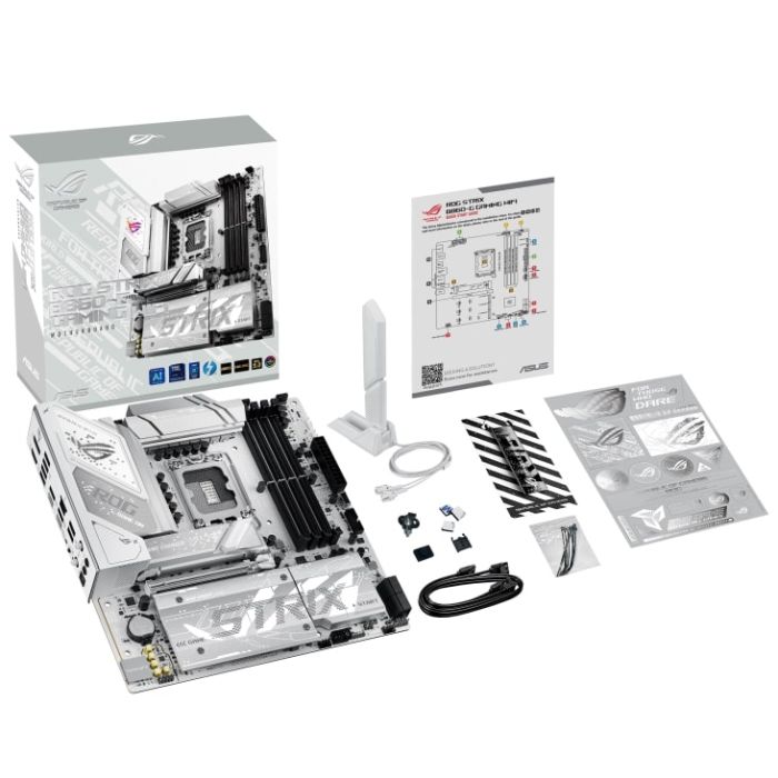 Материнcкая плата ASUS ROG STRIX B860-G GAMING WIFI s1851 B860 4xDDR5 M.2 DP HDMI USB Type-C Wi-Fi BT mATX белый