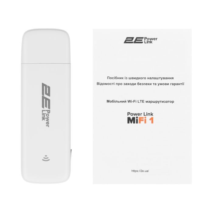 Мобильный маршрутизатор 2E PowerLink (MiFi-1 2024) LTE, Wi-Fi4, 1xUSB, 1xCRC9 белый
