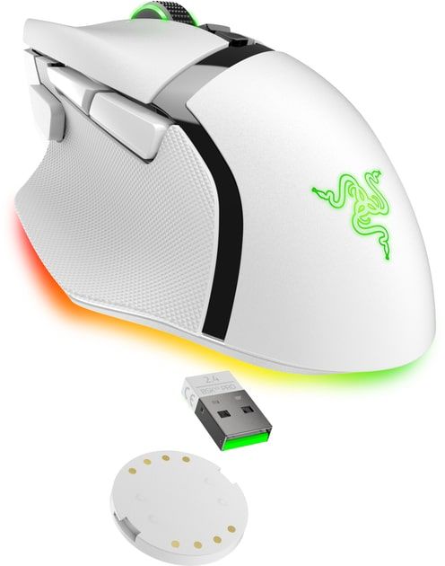 Razer Mouse Basilisk V3 Pro 35K, RGB, USB-A/WL/BT, white