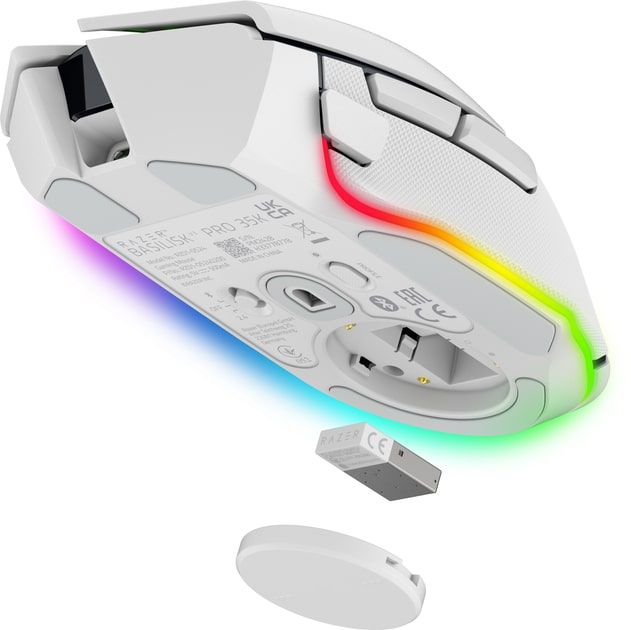 Razer Mouse Basilisk V3 Pro 35K, RGB, USB-A/WL/BT, white