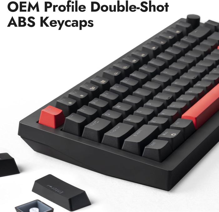 Mechanical keyboard Lemokey  X4 84Key, Keychron Red, USB-A, QMK/VIA, Hot-Swap, EN/UKR, Red led, чорний